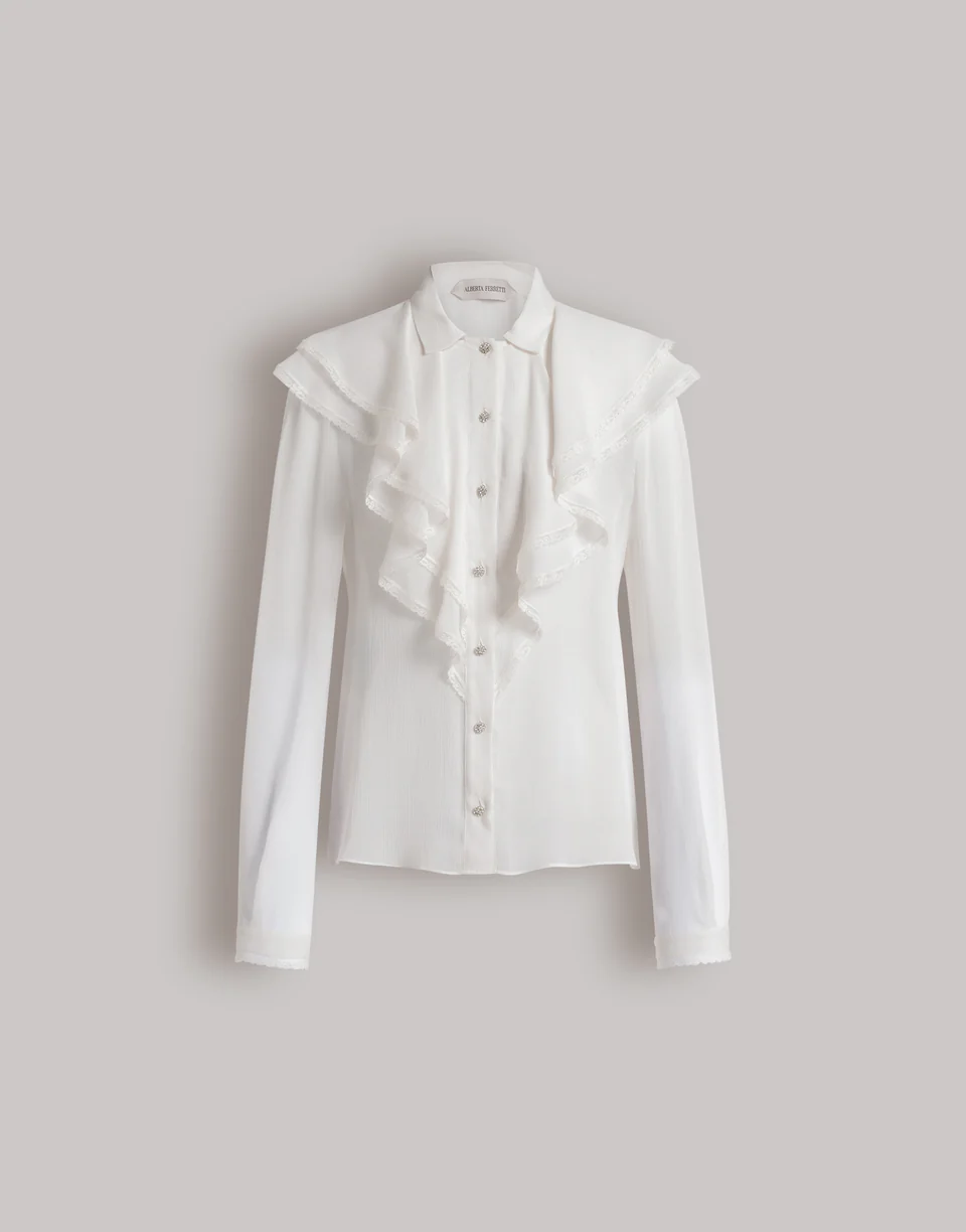 Creponne ruffle blouse