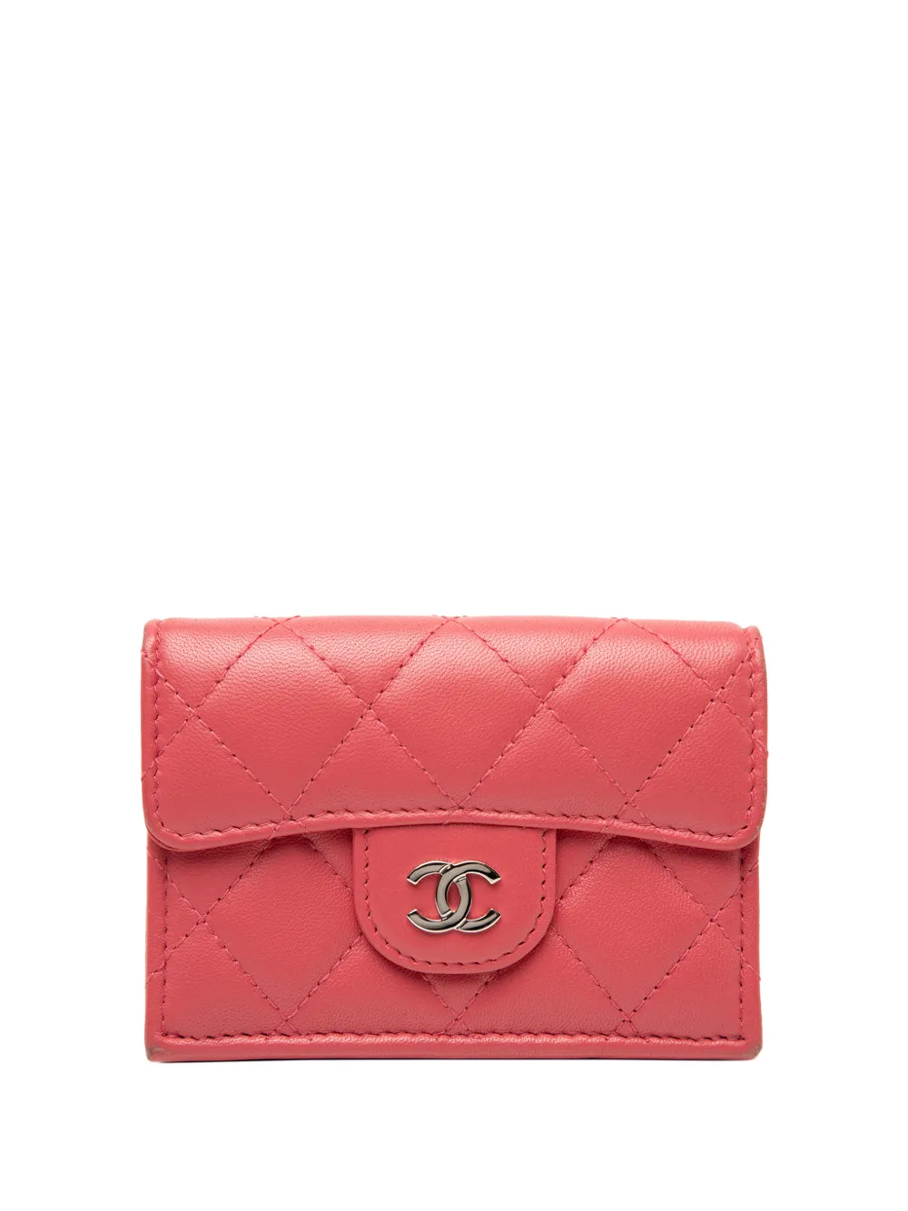 CHANEL Pre-Owned CC Flap Quilted Lambskin Small Wallet (2019 Collector's Edition)